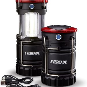EVEREADY 360 LED Camping Lantern (2-Pack), Collapsible LED Lanterns, Rugged Survival Kits for Hurricane, Emergency Light for Storm, Outages, Outdoor Portable Lanterns