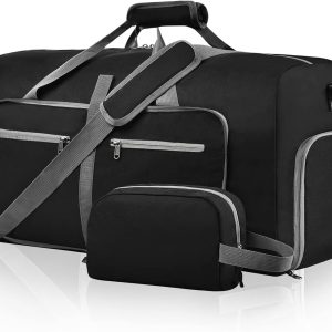 Duffle Bag with Shoes Compartment and Adjustable Strap,Foldable Travel Duffel Bags for Men Women,Waterproof Duffel Bags