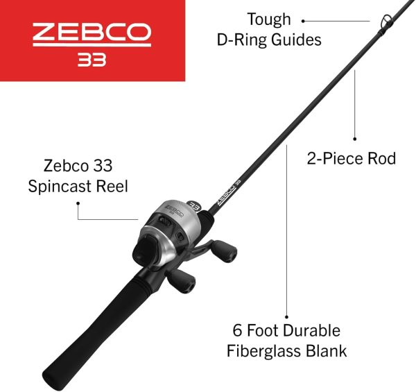 Zebco 33 Spincast Reel and Fishing Rod Combo - Image 2